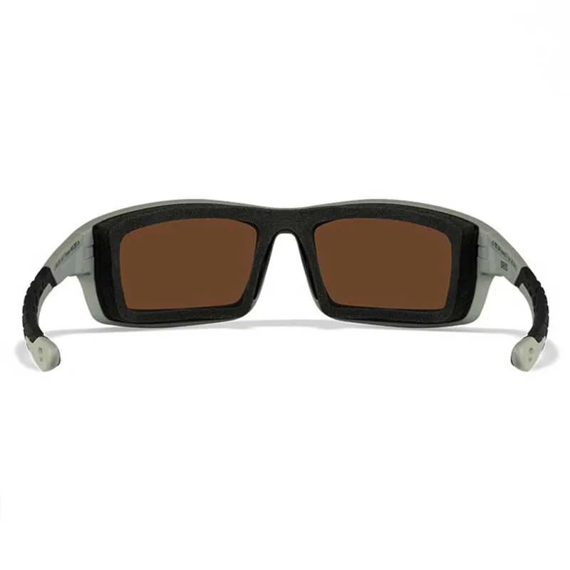 Wiley X GRID Captivate Green Mirror Sunglasses with Matte Cool Grey Frame, image 5 of 8