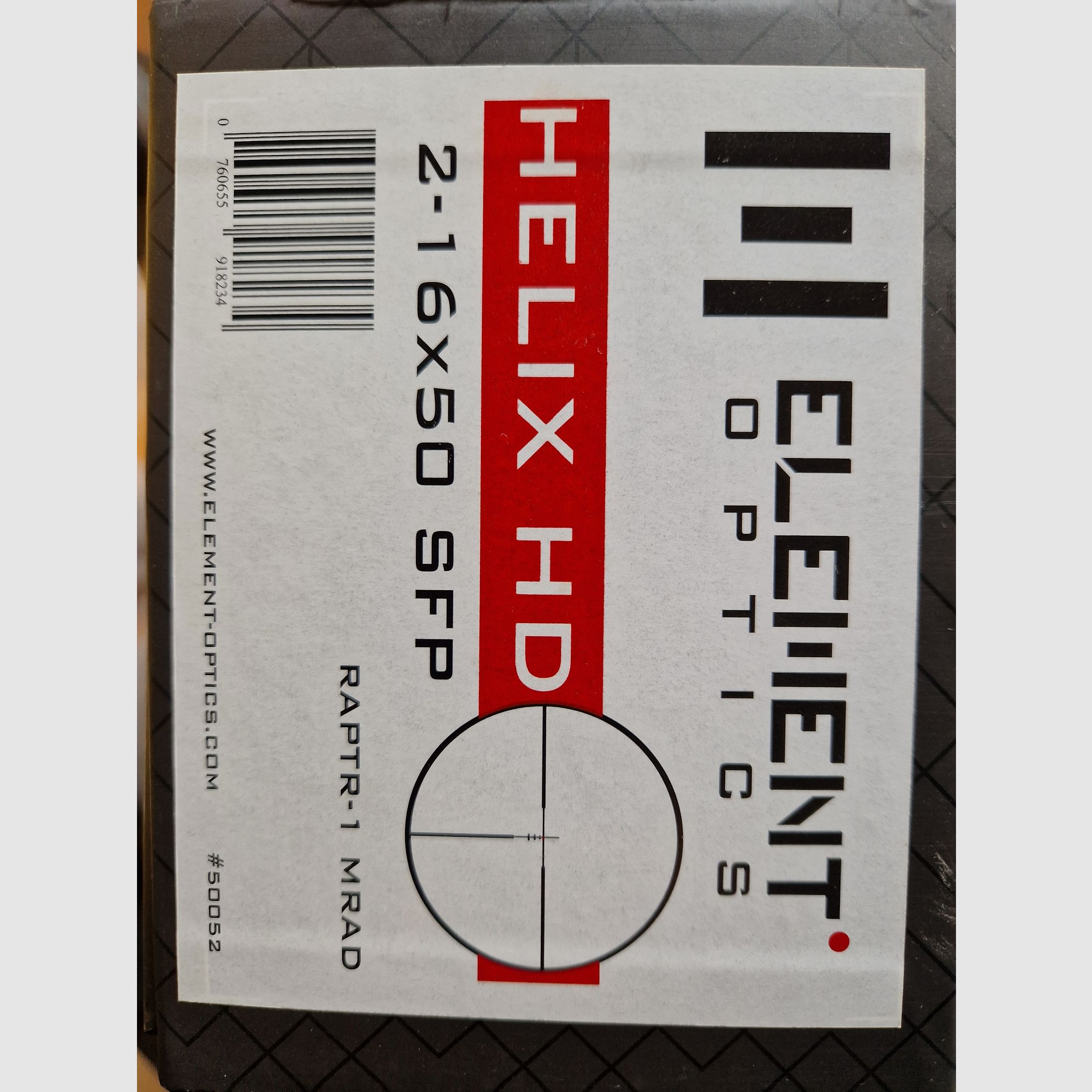 Element Optics Helix HD | 2-16x50 SFP RAPTR-1 MRAD Verlichte kruis - 1⁄10 MRAD