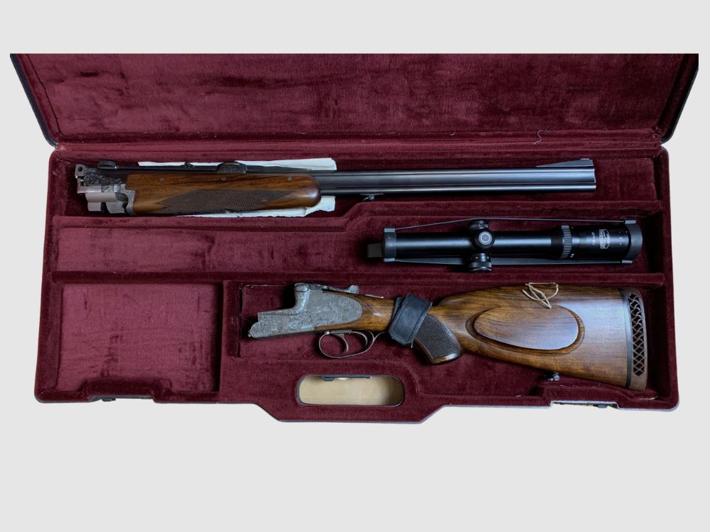 Double rifle Merkel 8x75RS with 2x Schmidt & Bender scopes