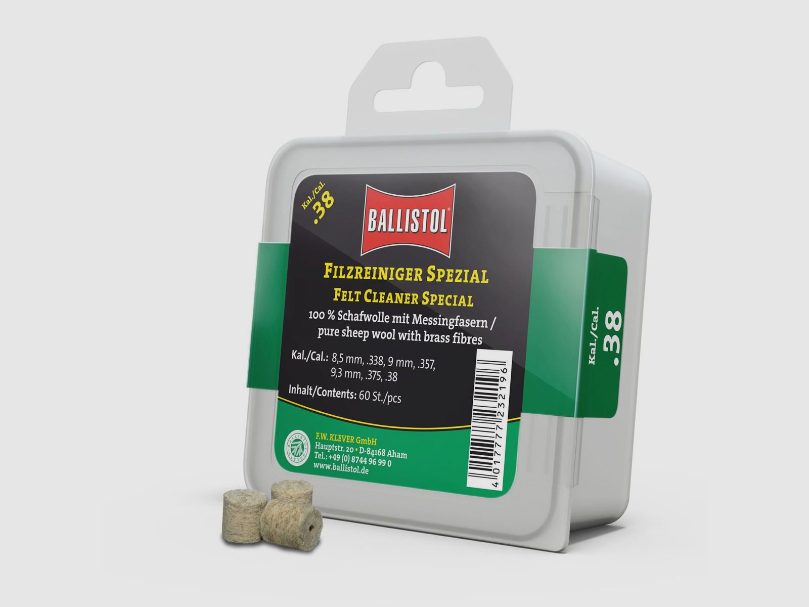 Ballistol Filzreiniger Spezial / 60 Stk. / Kal. .38