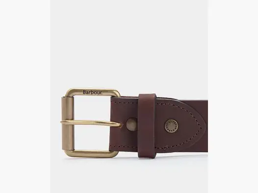Barbour Contrast Leather Belt, olive/brown