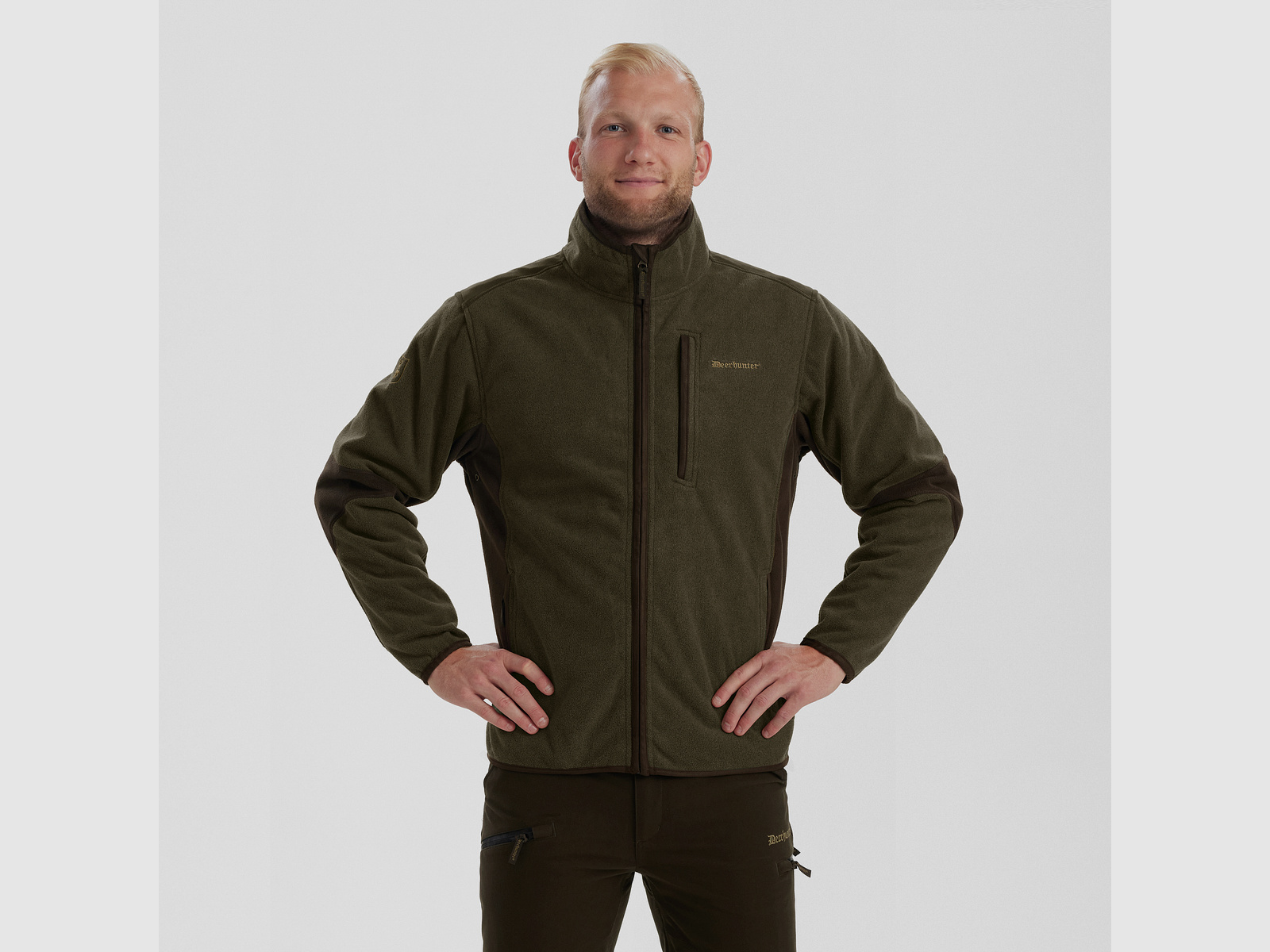 Gamekeeper Bonded Fleece Jacke - Graphite Green Melange – Größe: L