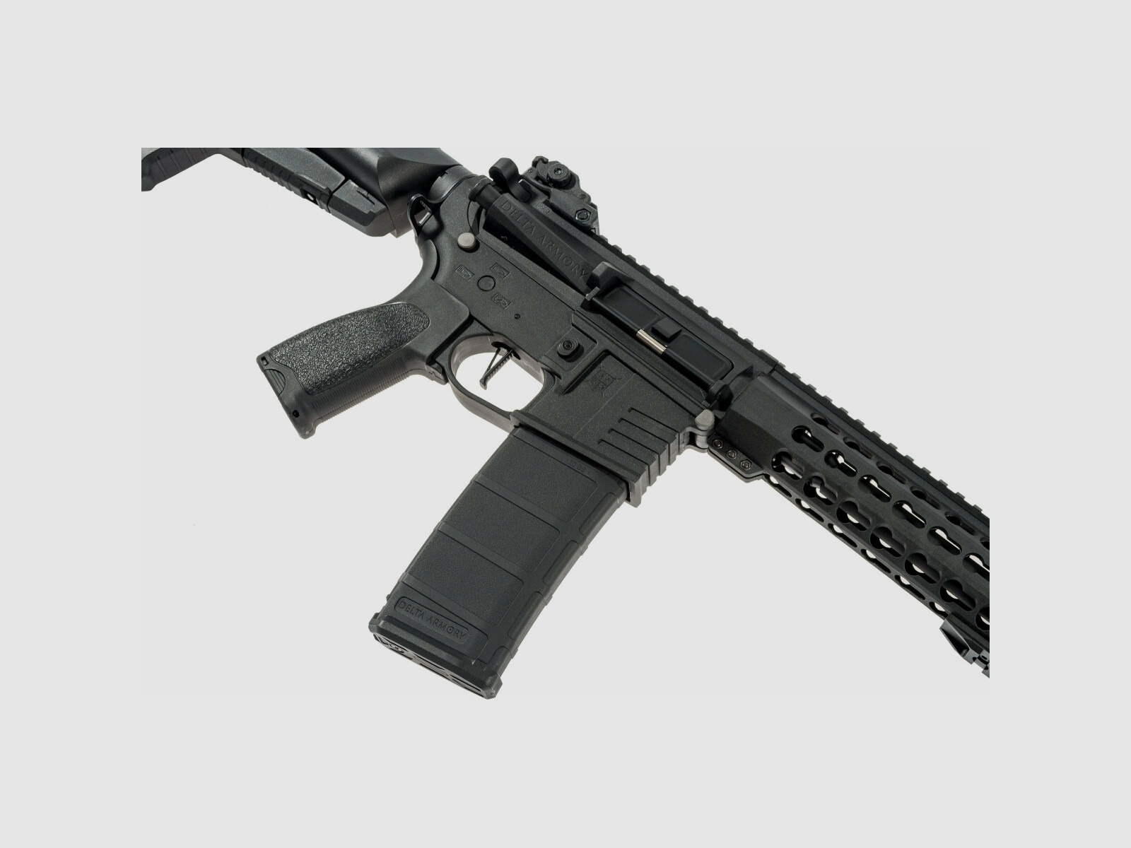 AR15 KeyMod 10 Zoll PREDATOR CHARLIE Schwarz S-AEG Softair Gewehr Frei ab 18 Jahren | Delta Armory