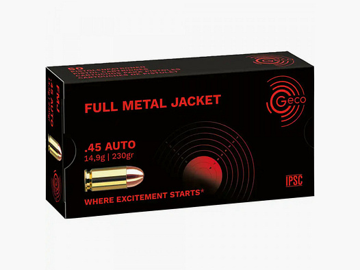 GECO VOLLMANTELPATRONEN- FMJ - .45 AUTO - 230 GRS. - 50 SCHUSS