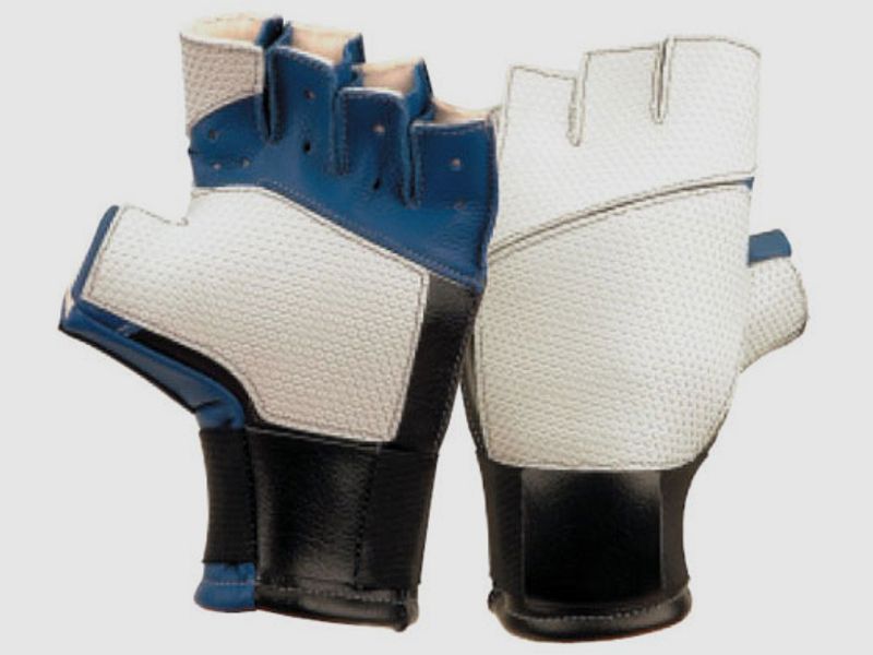 Kustermann Grip-fingerless blue for left-handed shooters-right hand shooting gloves