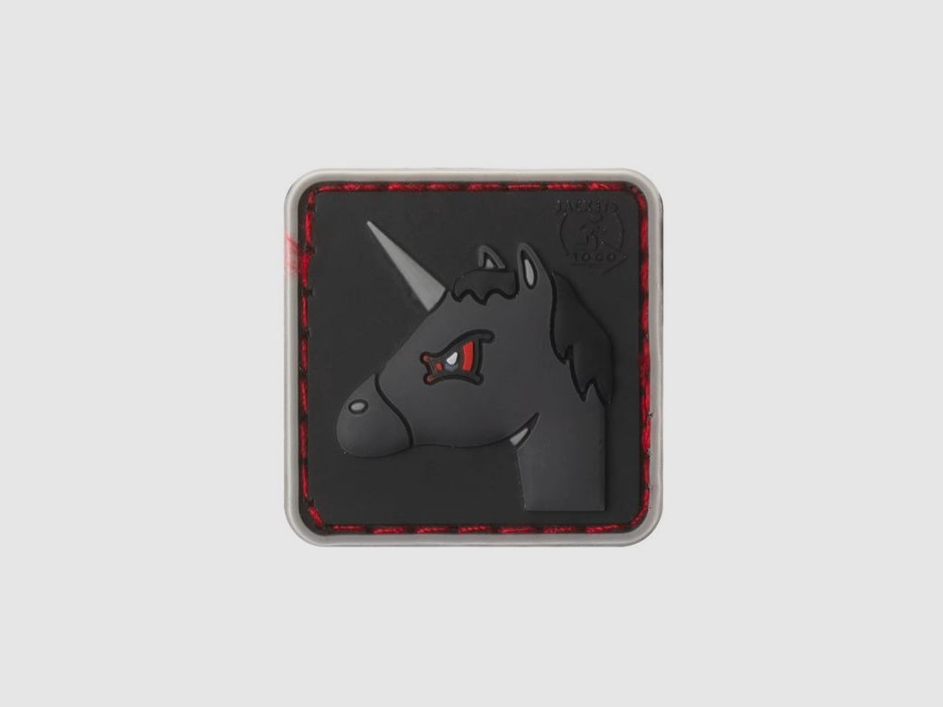 PVC-Patch wütende Einhorn SCHWARZ, Bild 1 von 3