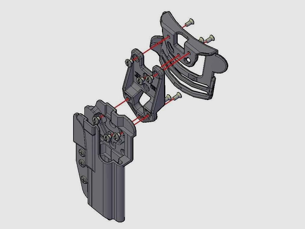 Comp-Tac Kydex Holster INTERNATIONAL Glock 19/23/32 (Gen. 1, 2, 3 , 4)-Rechtshänder-Schwarz