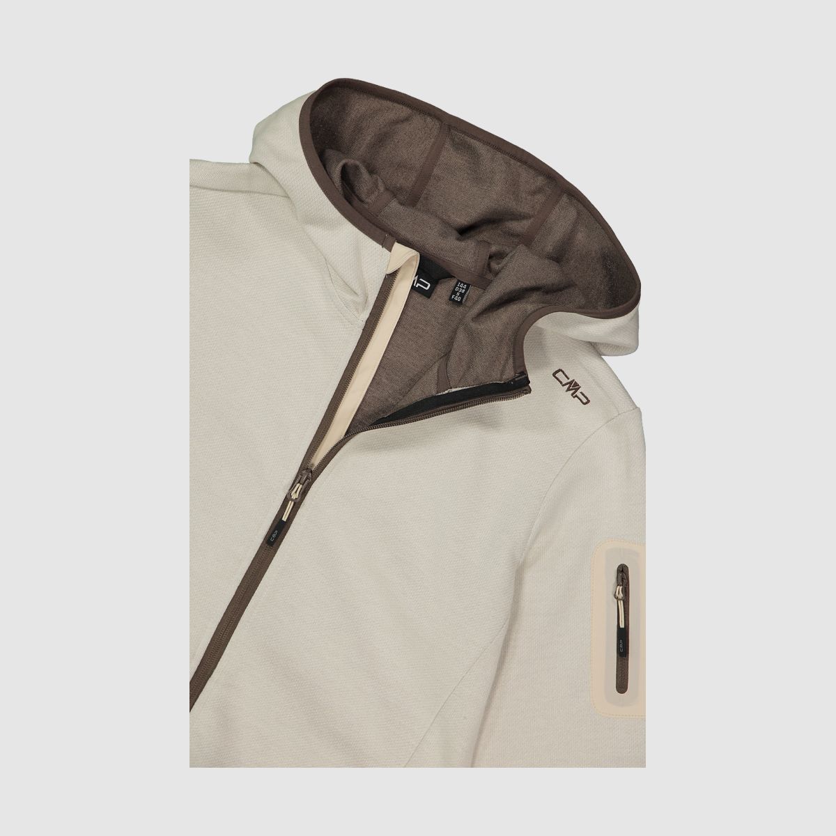 CMP Knit-Tech-Fleece mit Kapuze und Mesh Beige