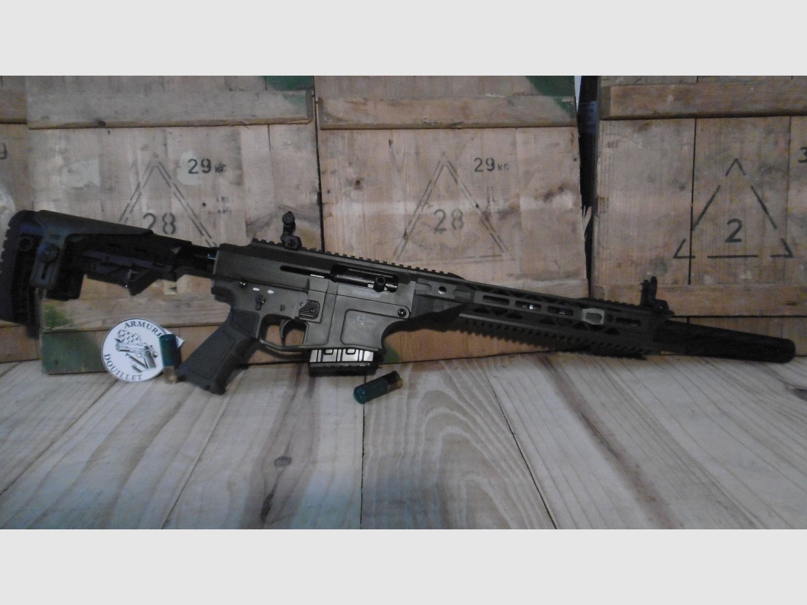 Selbstladeflinte DERYA MK-12 AS-103SF Schwarz/Grün Kal. 12/76, Bild 6 von 7