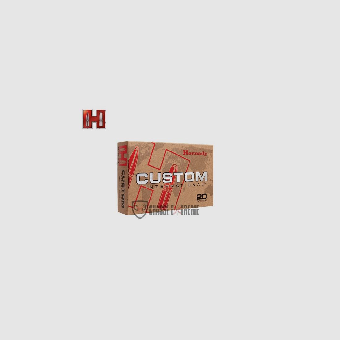 20 patronen HORNADY Custom 250 Savage 100 Gr Intl Sp, afbeelding 2 van 3