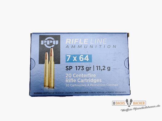 PPU Privi Partizan 7x64 11,2g/173gr SP Teilmantel 20 Schuß