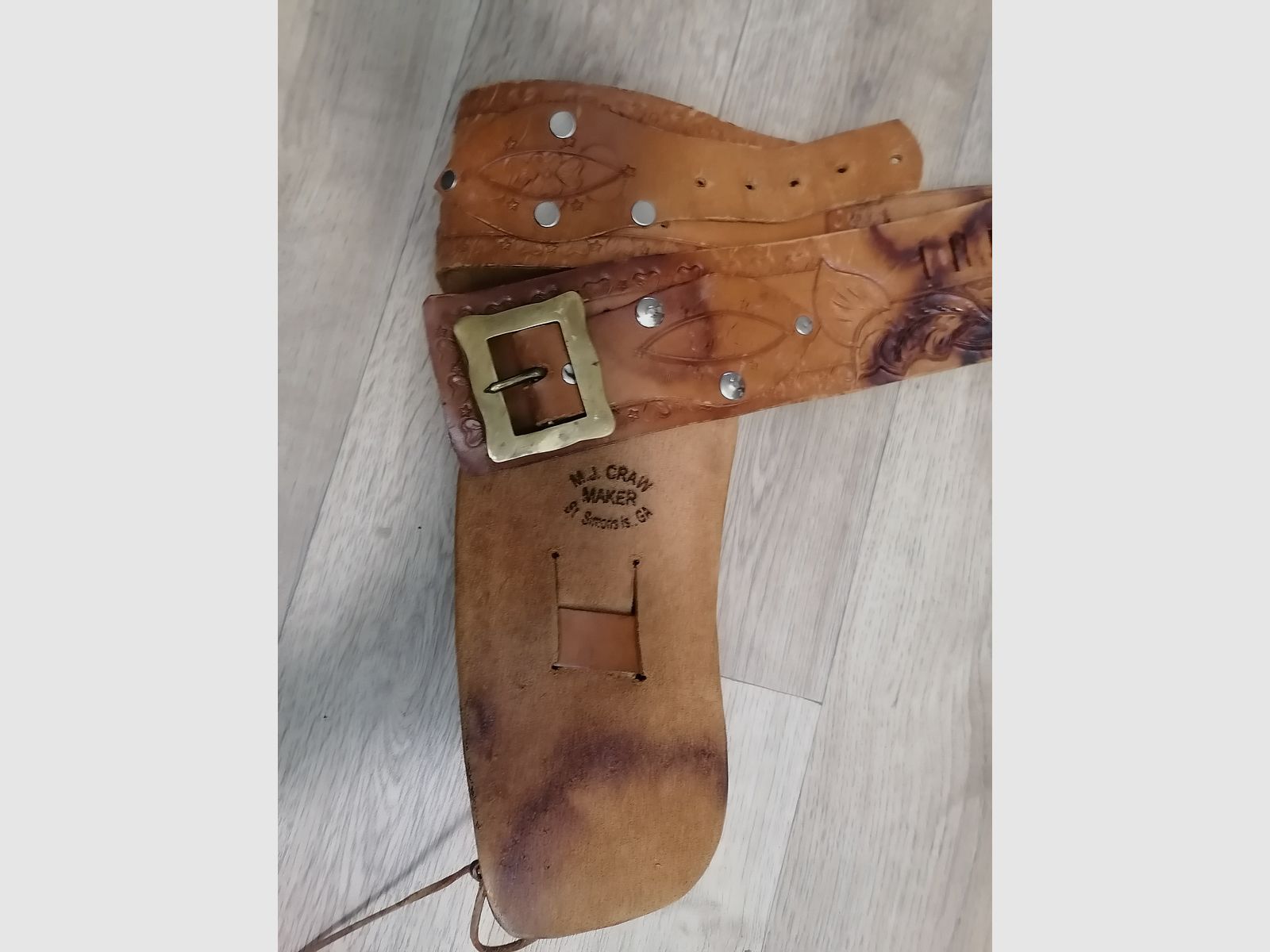 Western Revolver Gürtel Echt Leder