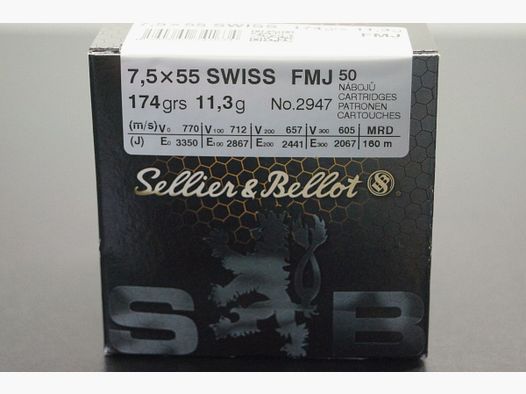 Sellier & Bellot 7.5×55 Swiss FMJ