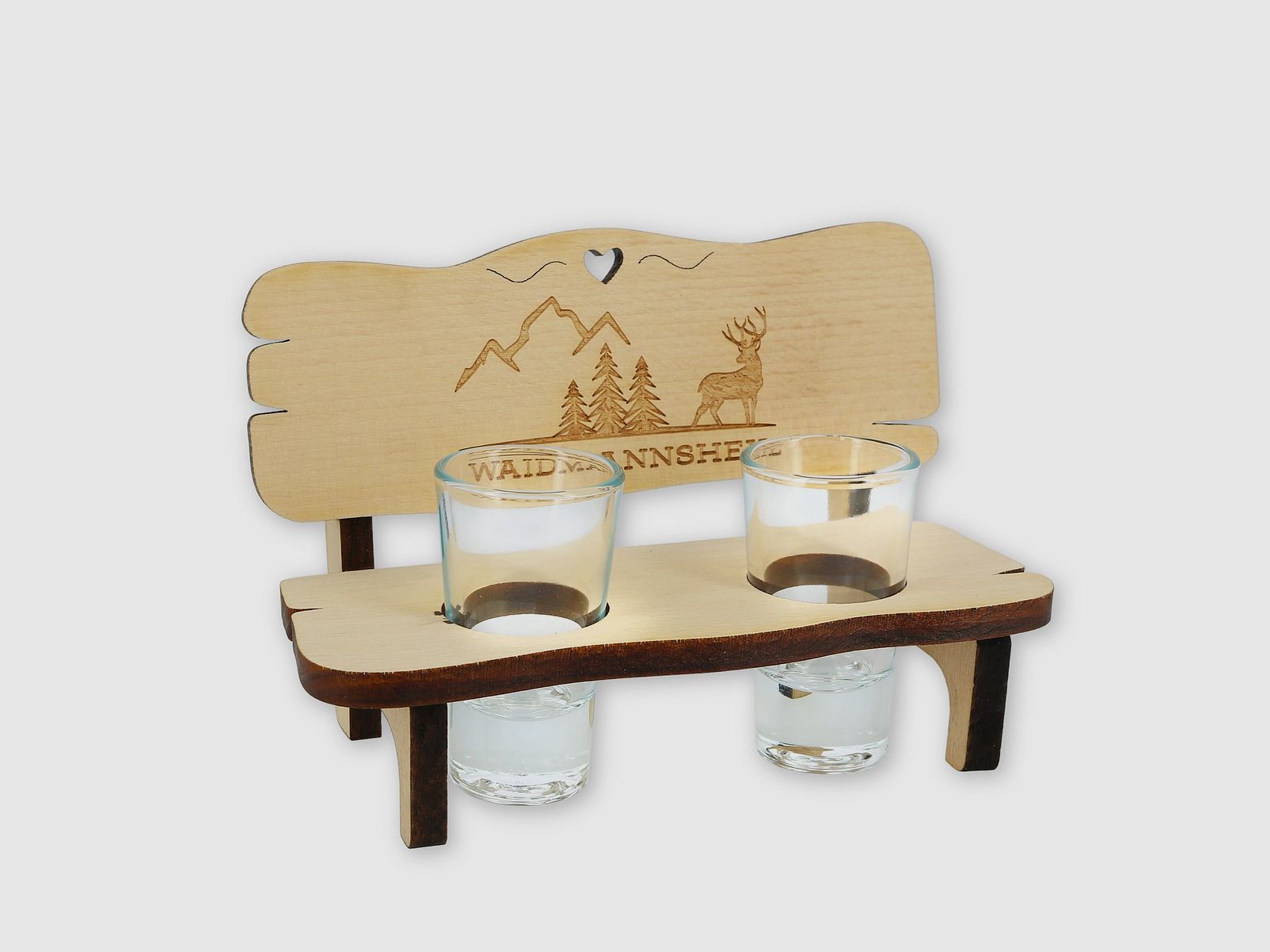 Schnapsbank mit Gravur