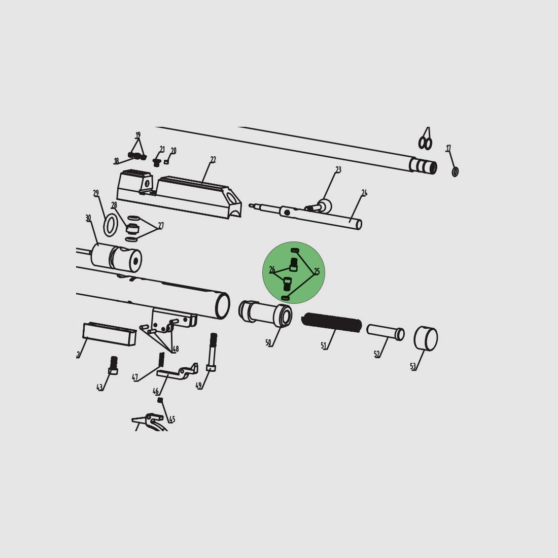 Kolbenschrauben und Buchsen fĂĽr Pressluft- und CO2-Waffen Diana Stormrider, Chaser, Bandit und Airbug, Ersatzteil