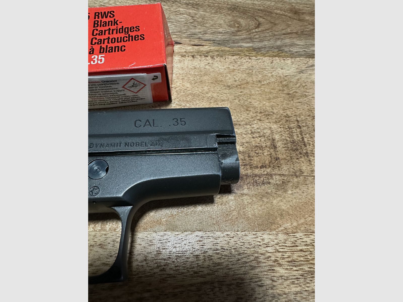 P35 cal. .35 Dynamit Nobel AG PTB 456 Knall