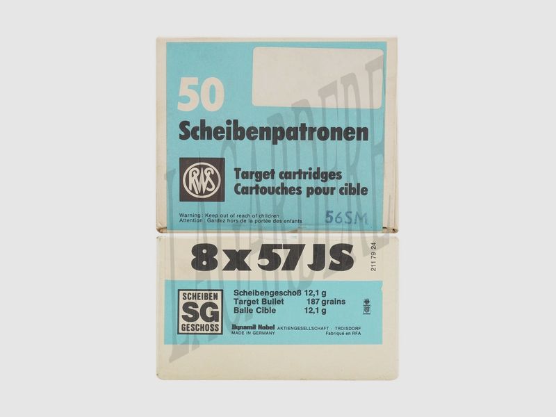 RWS SG 12,1G / 187 GRS (PATRONE MIT GESCHOSS)