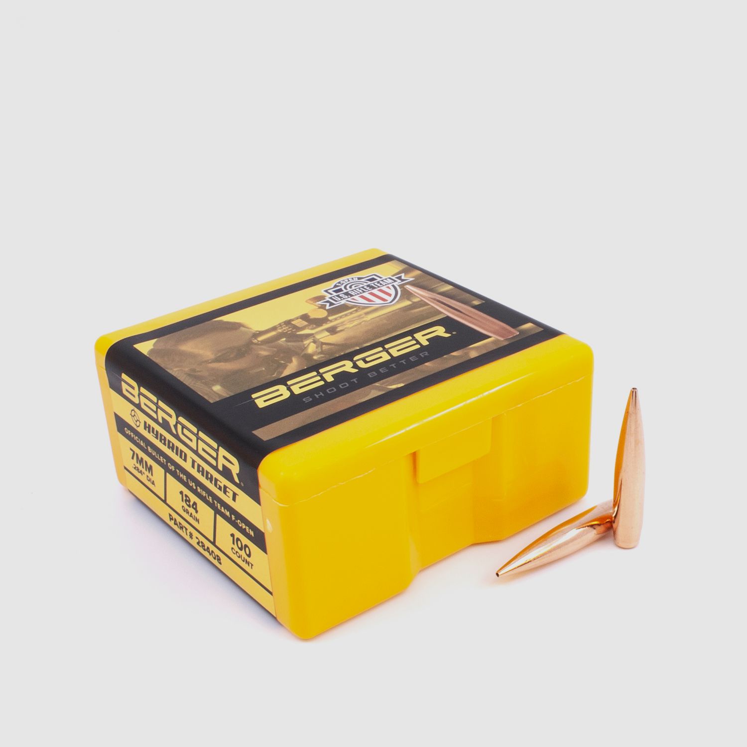 Proiettile Berger 7mm/.284 F-Open Hybrid Target 184GR 100 Pezzi