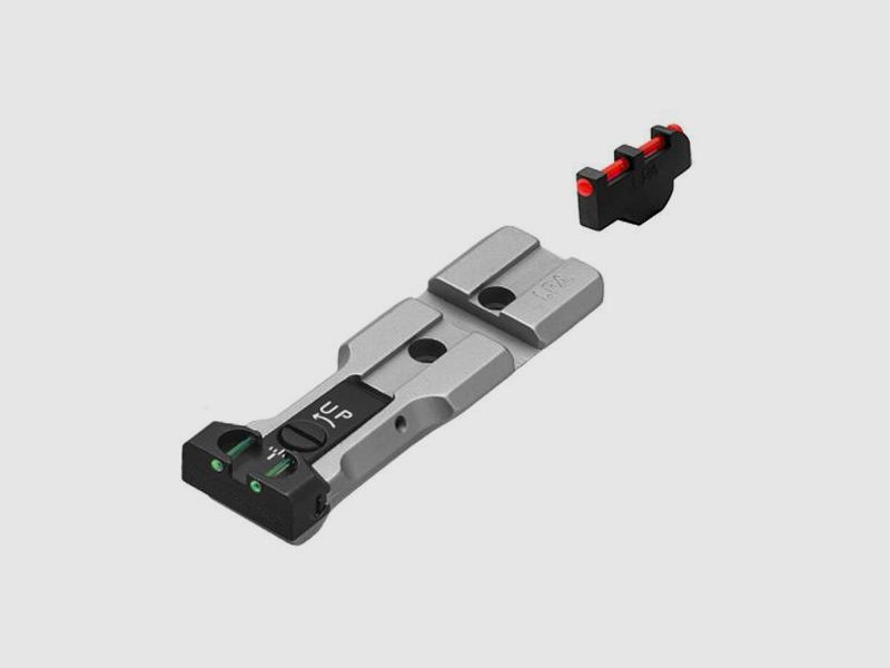LPA Sights FIBER-Optic Grün-Rot mit Picatinny für S&W-Revolver, Silver-Finish