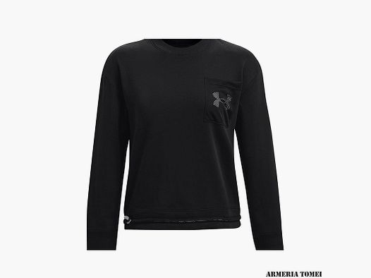 UNDER ARMOUR – DONNA – RIVAL FLEECE MESH CREW Micro Pink / Black – 685