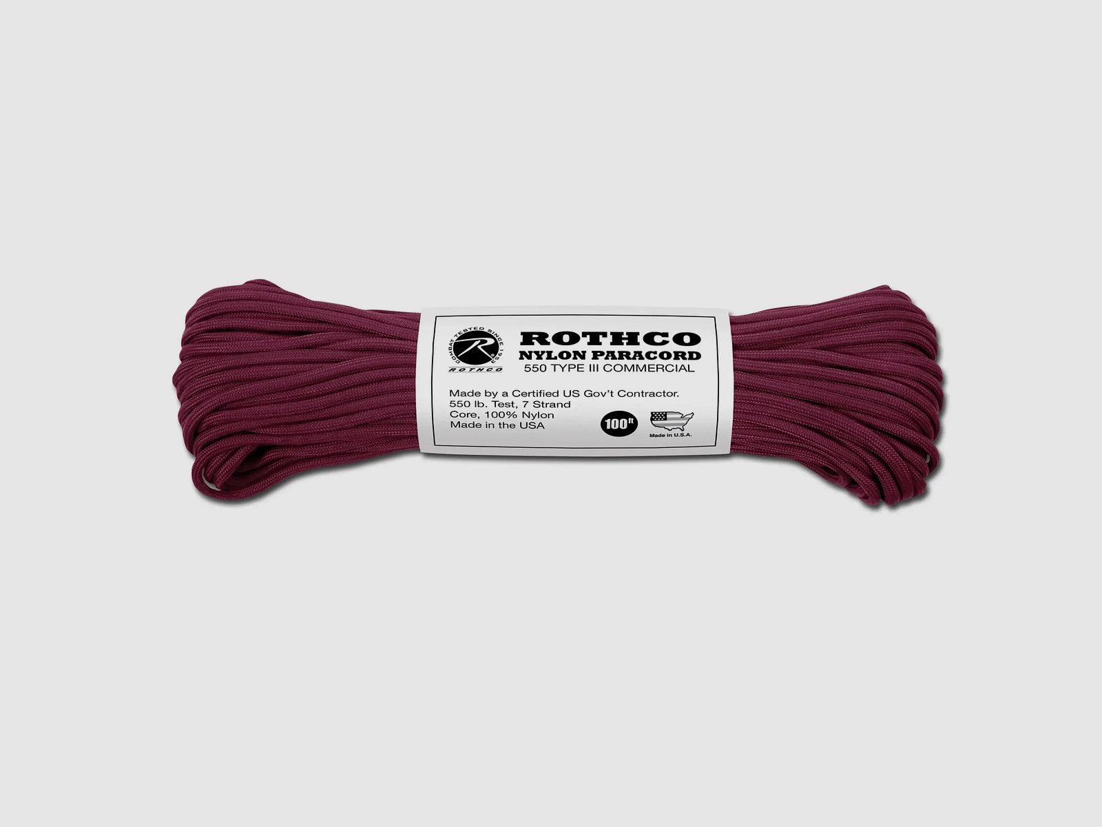 Rothco Corda Paracadute Nylon Tipo III 550 LB bordeaux