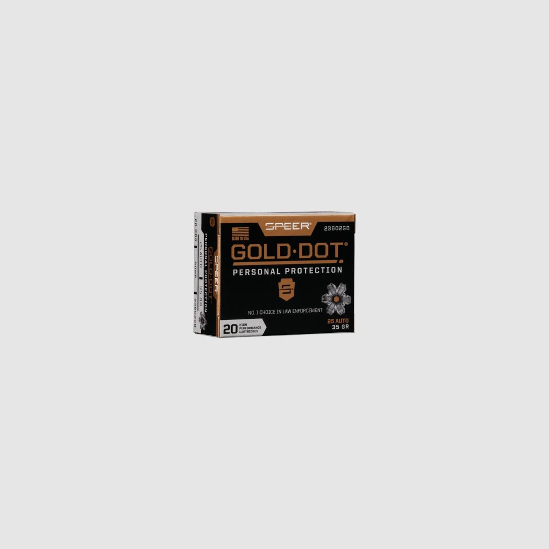 Speer Gold Dot Protection Personnelle .25 ACP 35GR GDHP 20 cartouches