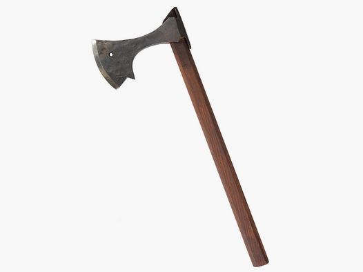 Viking bearded axe with forged steel blade