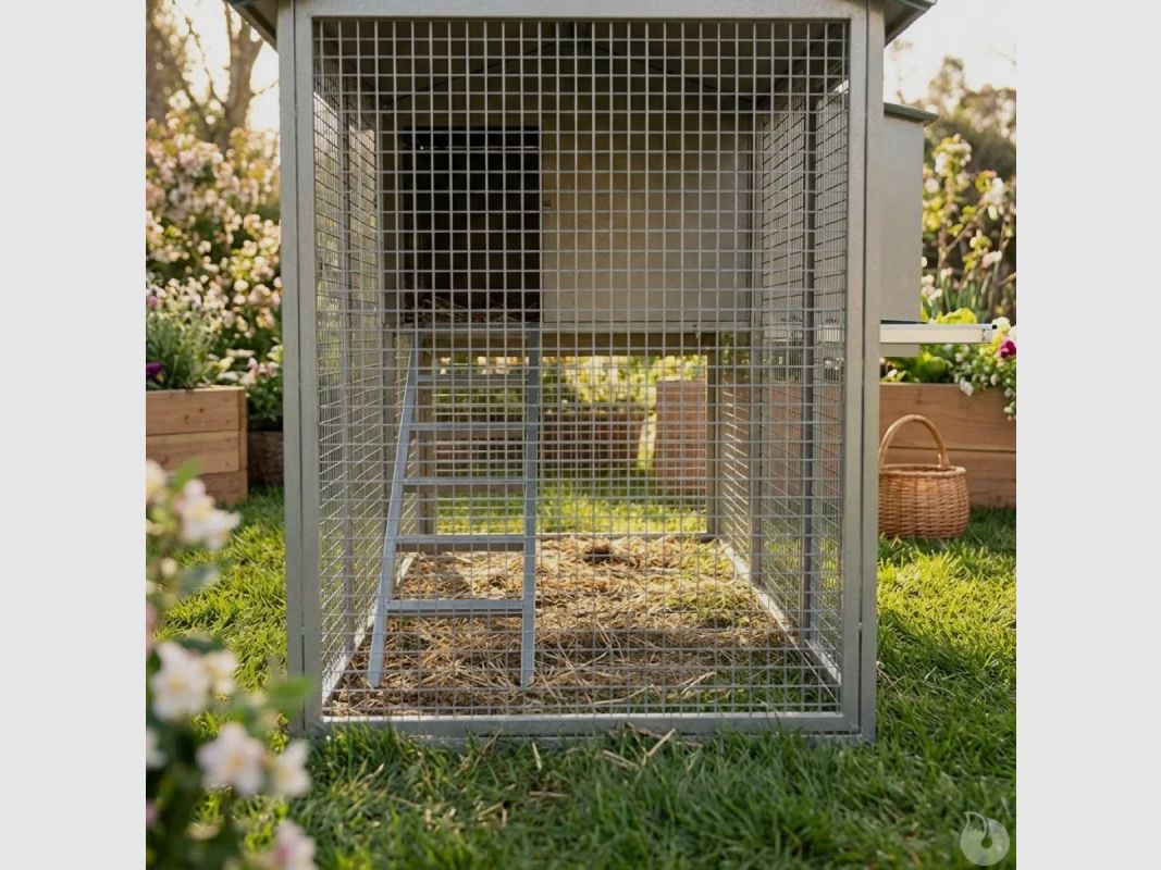 Großer Hühnerstall aus verzinktem Metall mit Auslauf für 3 bis 4 Hühner, Bild 10 von 29