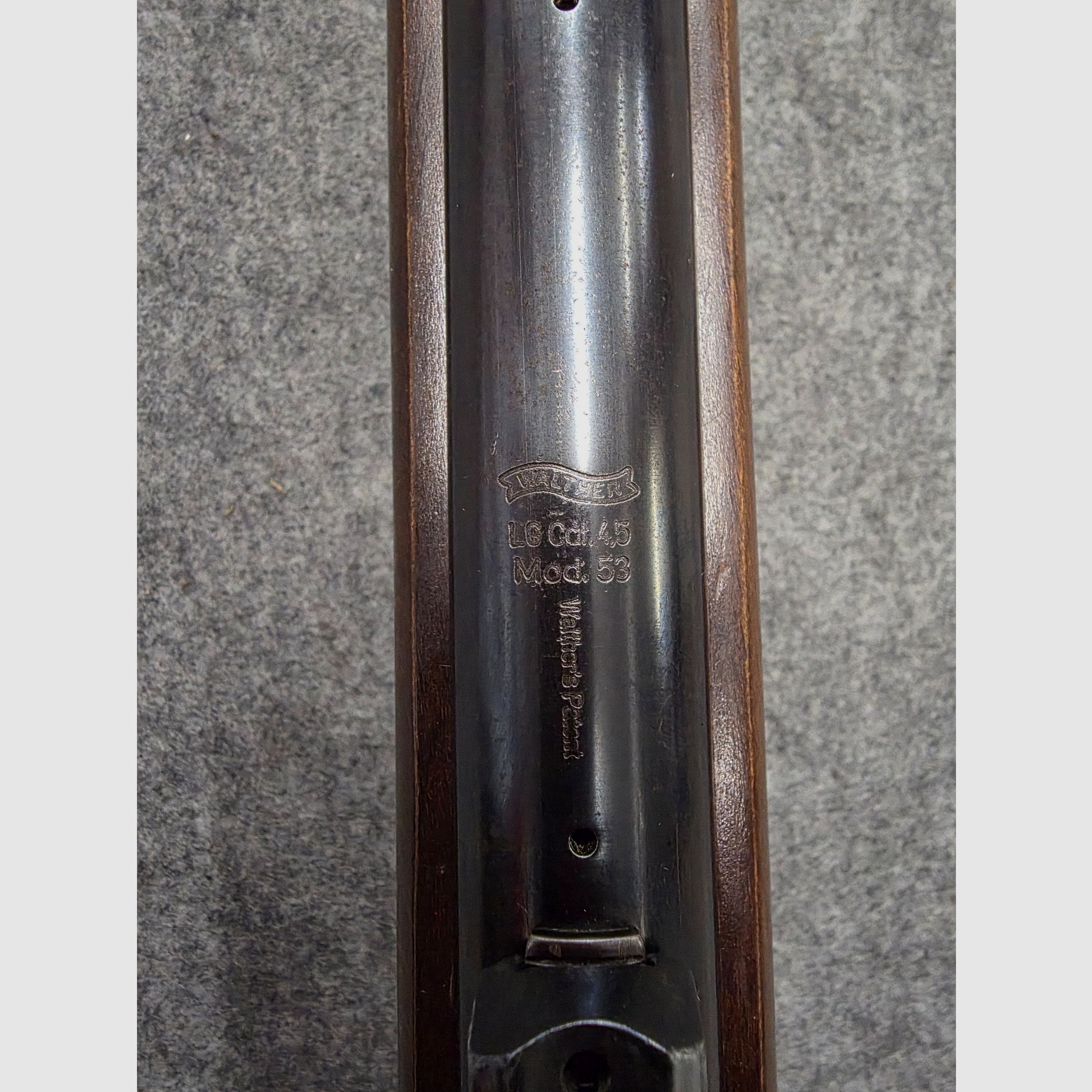 Fucile ad aria compressa molto vecchio Walther Mod. 53 Knicker con diottra senza marchio F degli anni '50/'60 cal. 4,5mm Diabolo, immagine 6 di 11