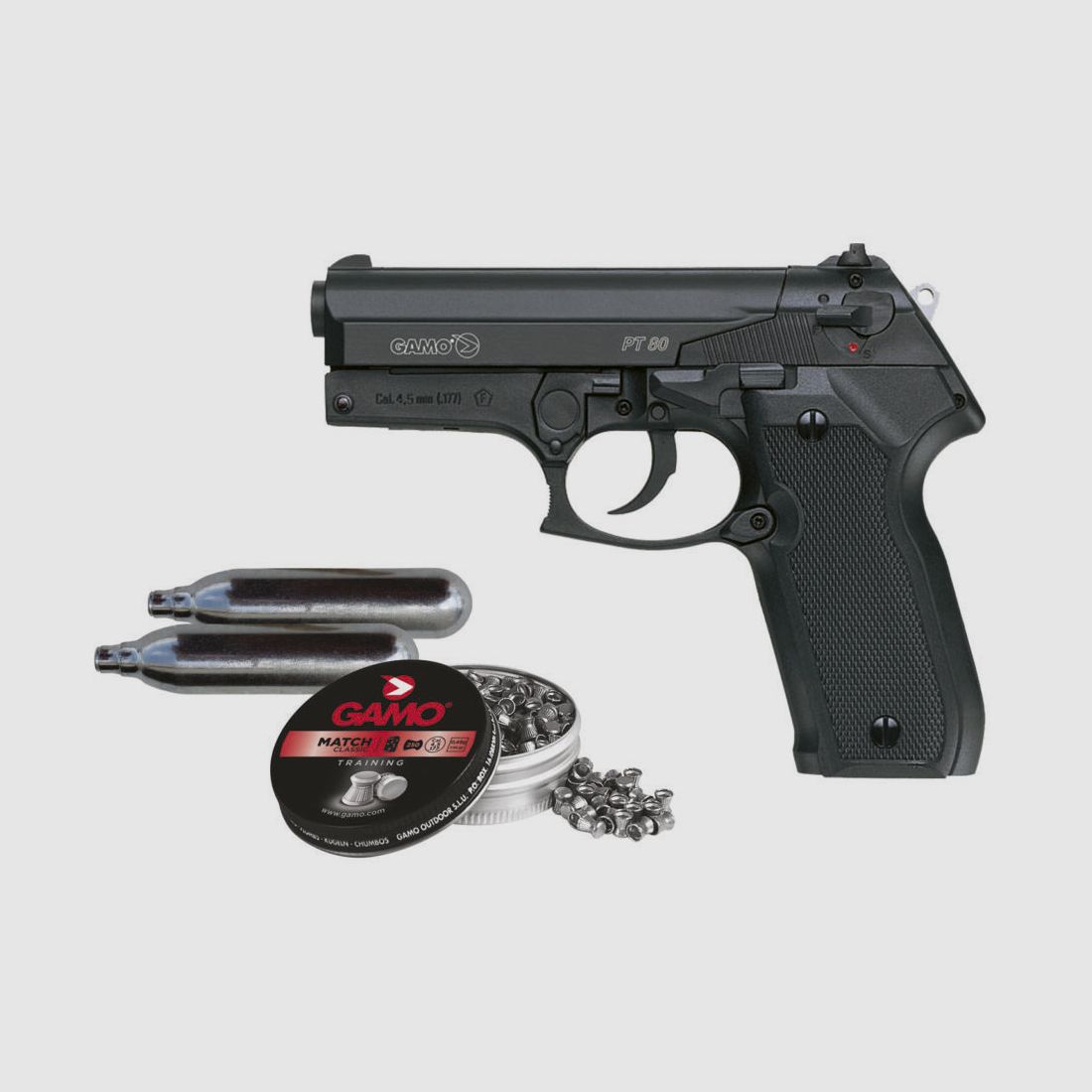 Pack Pistola GAMO PT-80 + Pallini GAMO + Bombole CO2, immagine 1 di 2