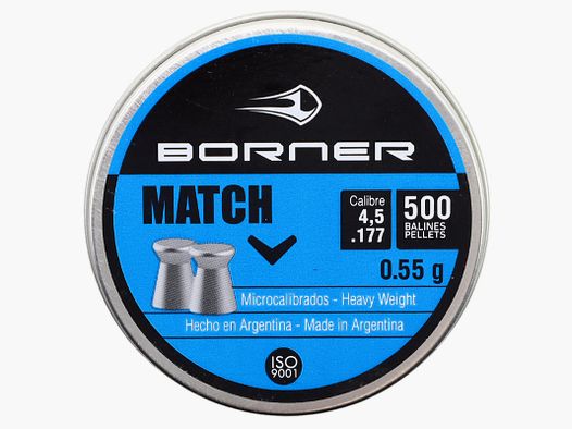 Borner Match flat-head smooth pellets cal. 4.5 mm 500 pcs.