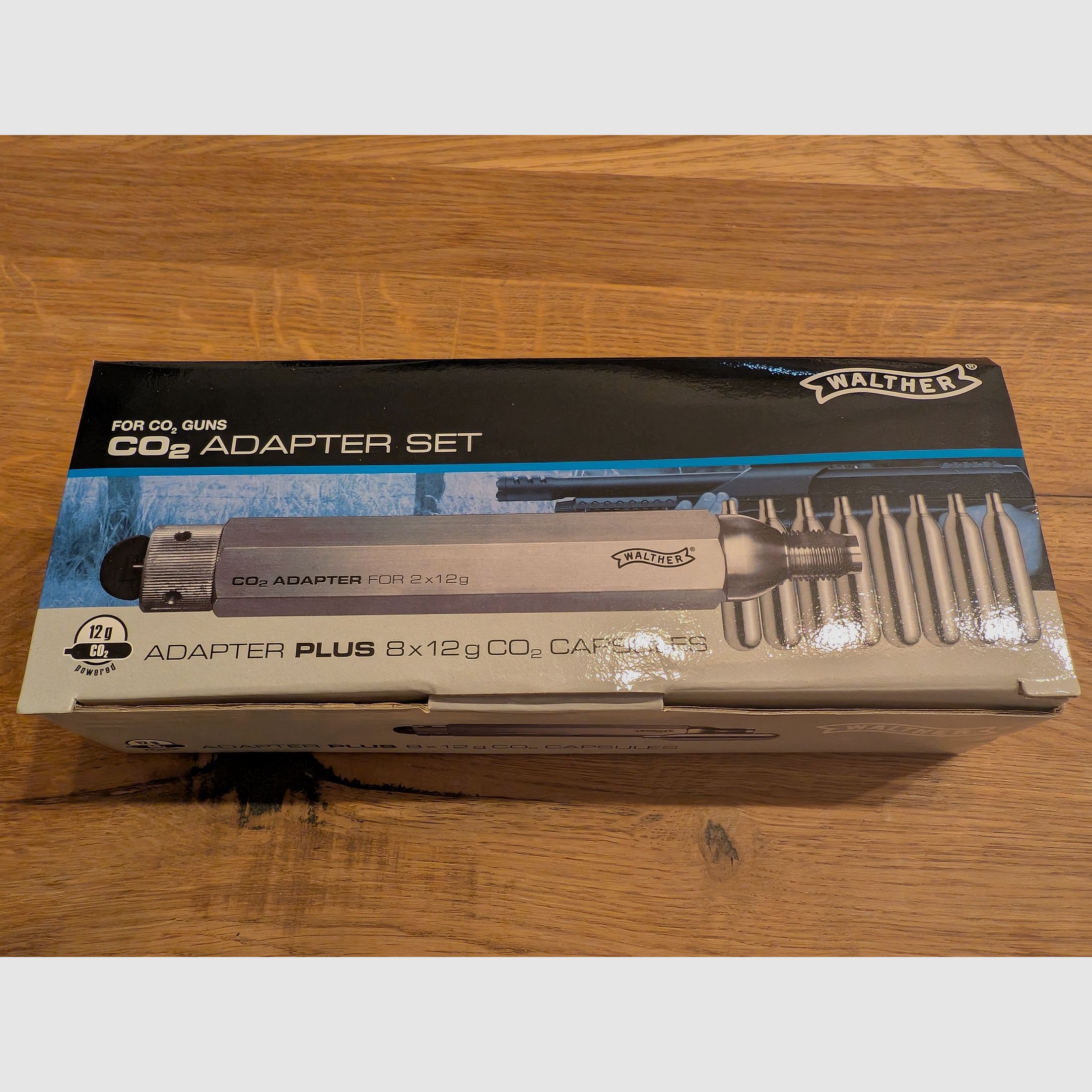 Walther Co2 Adapter con 8 capsule da 12 g nuove