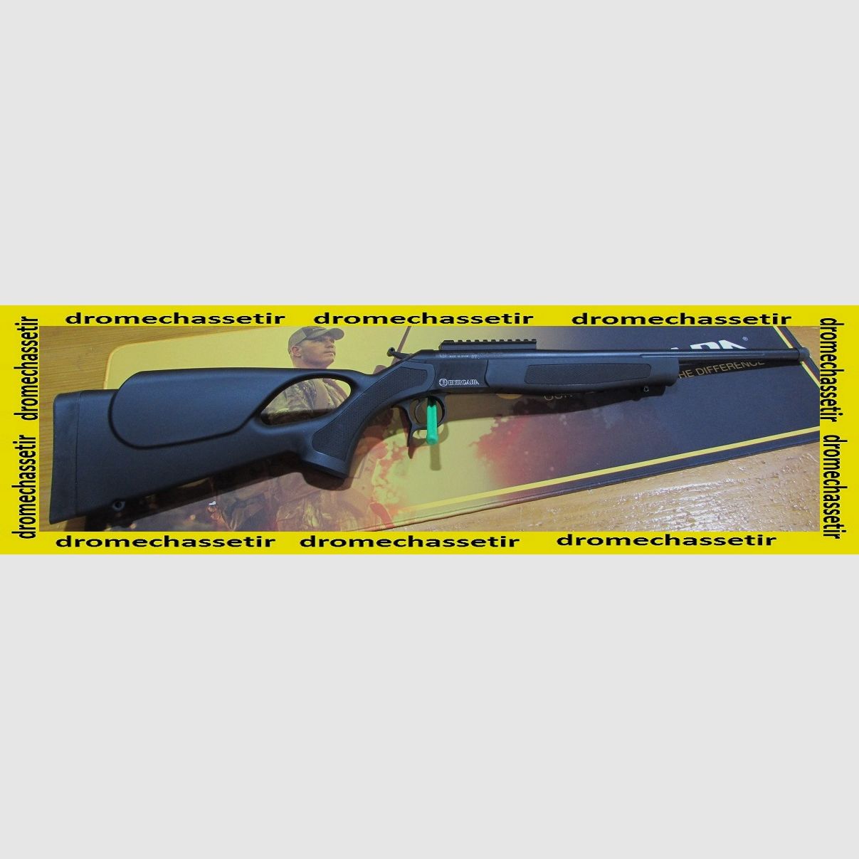 Fucile a rottura Bergara BA 13, cal. 6,5x57R, canna 51cm filettata, calcio thumbhole sintetico nero, immagine 1 di 5