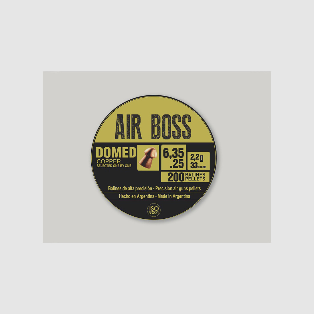Rundkopf Diabolos Apolo Air Boss Domed Copper Kaliber 6,35 mm 2,2 g glatt 200 StĂĽck