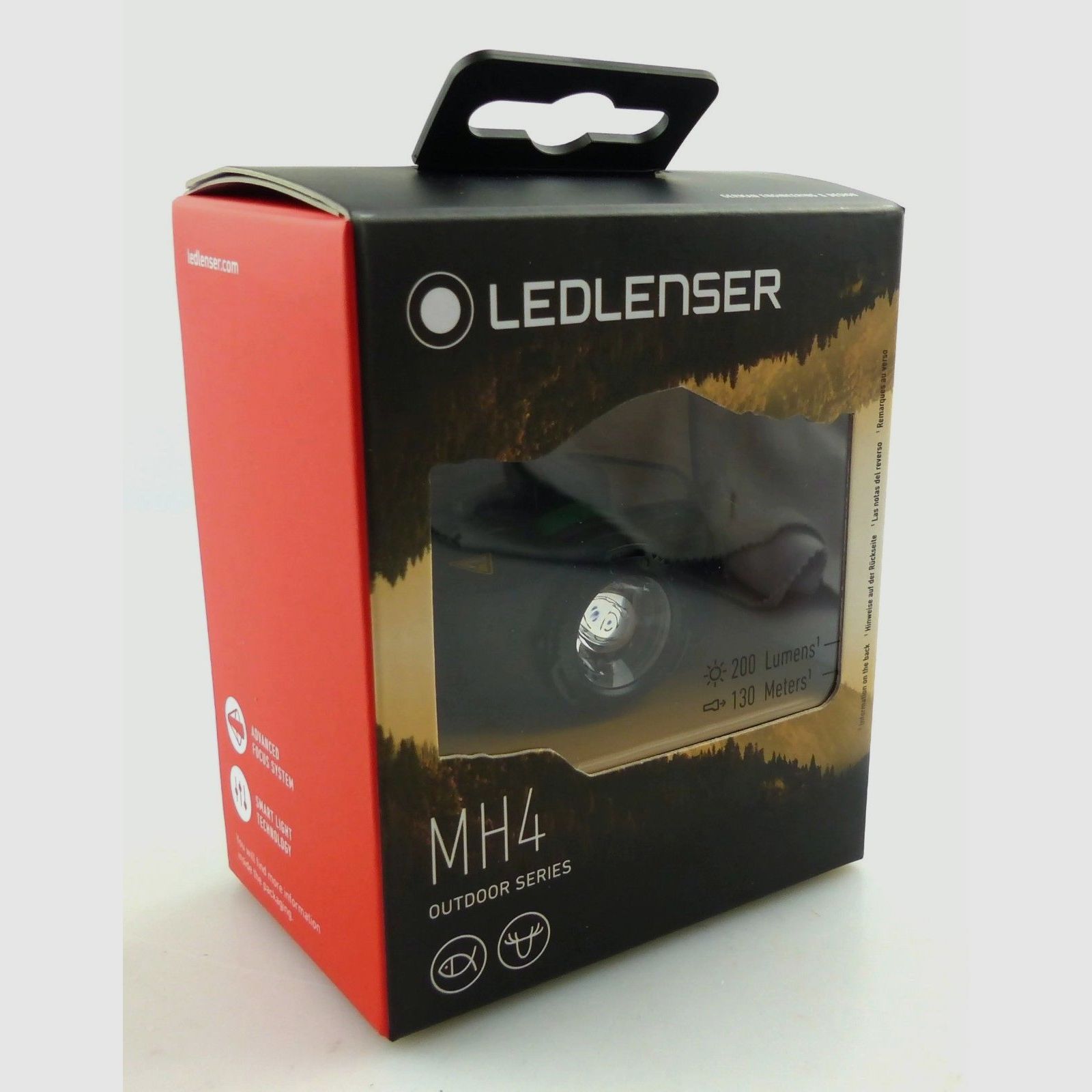 Ledlenser 500952 LED Kopflampe Stirnlampe MH4 Schwarz Angeln Jagen 200 Lumen