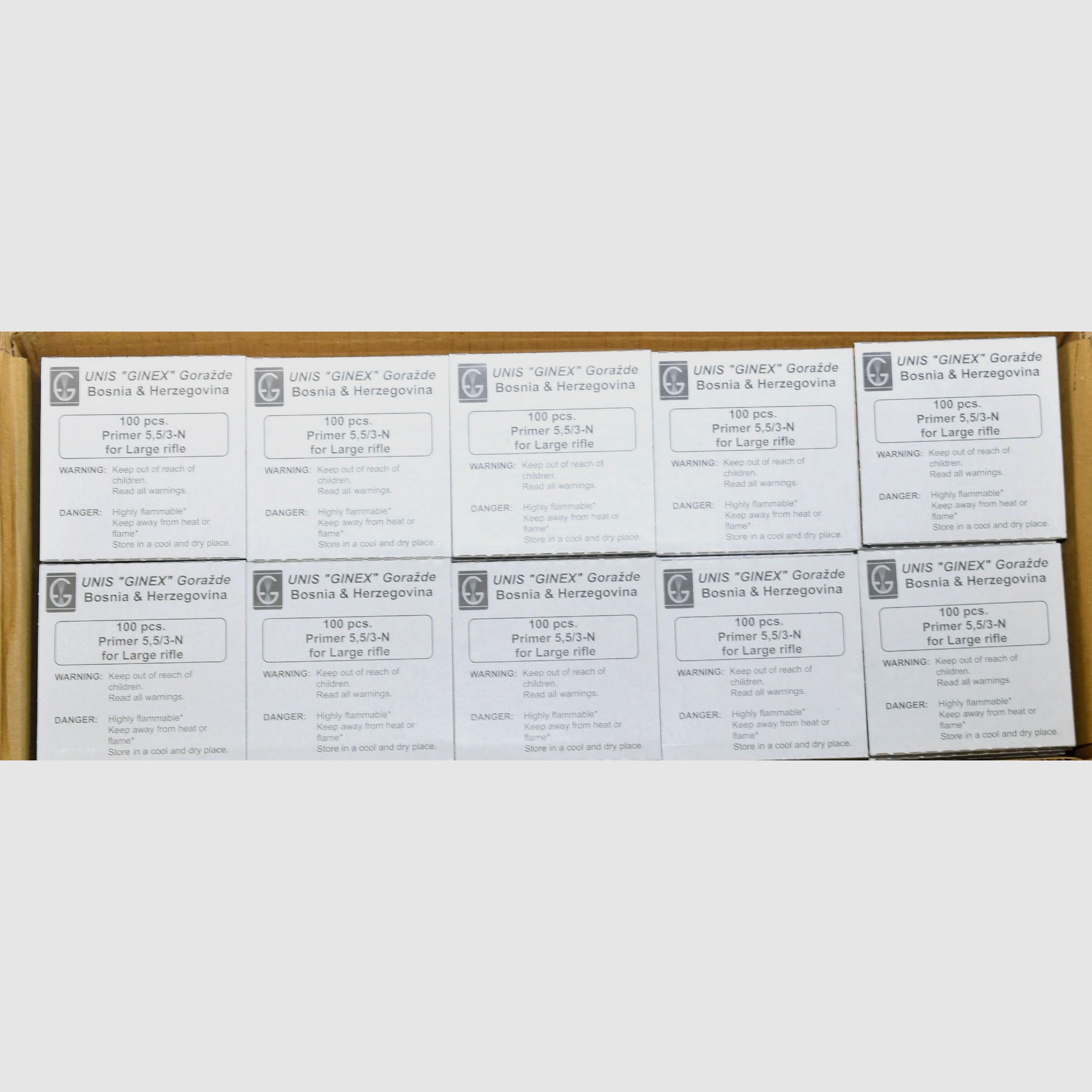 Ginex Large Rifle Caps – Confezione da 1000 pezzi