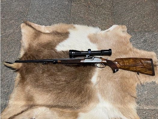 House of the Hunter break-action single-shot rifle .270 Win. wood grade 6 with octagonal barrel and Suhl mount including Zeiss Diavari 2.5-10×42 T* Victory handmade