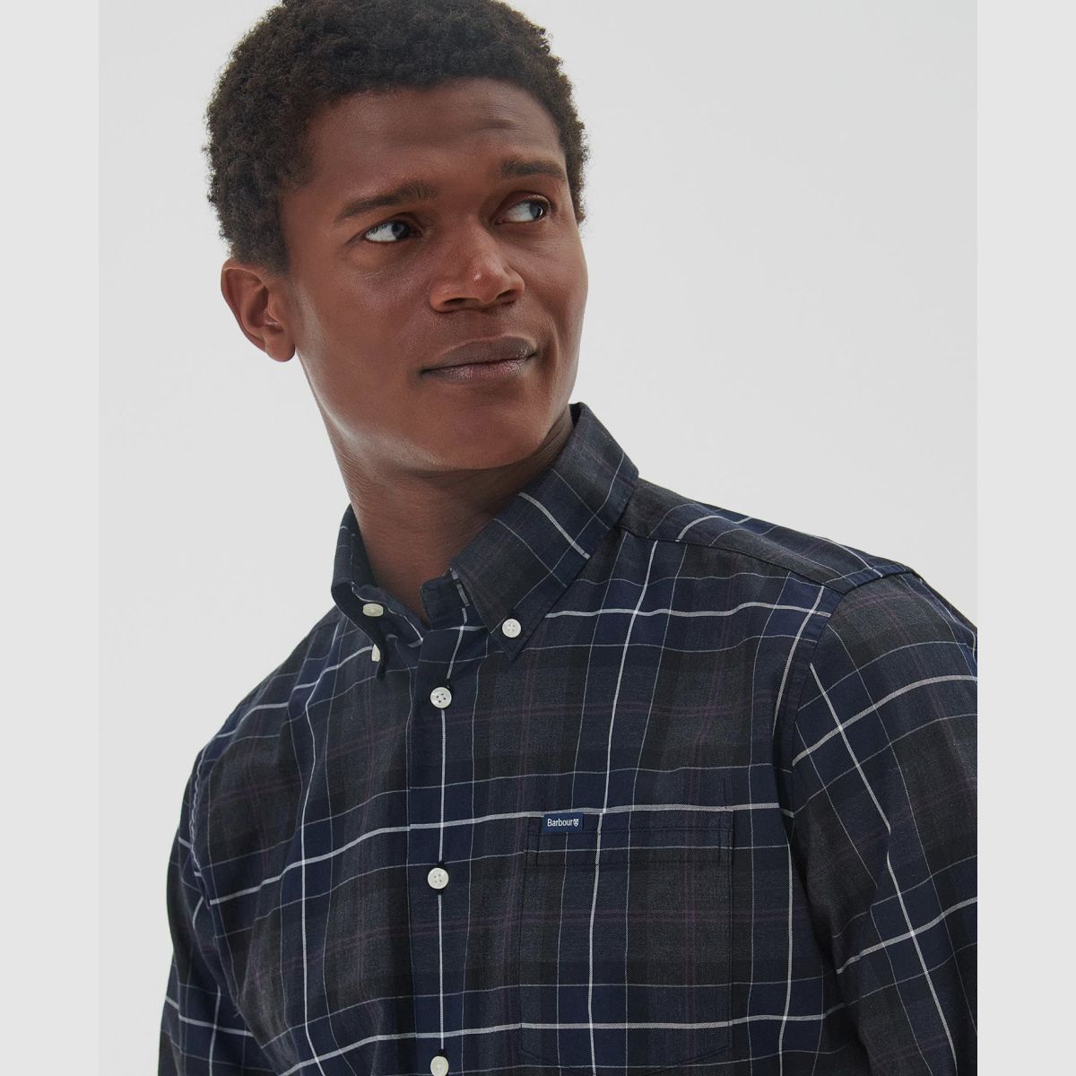 BARBOUR Shirt Wetheram Tailored Classic Black Slate