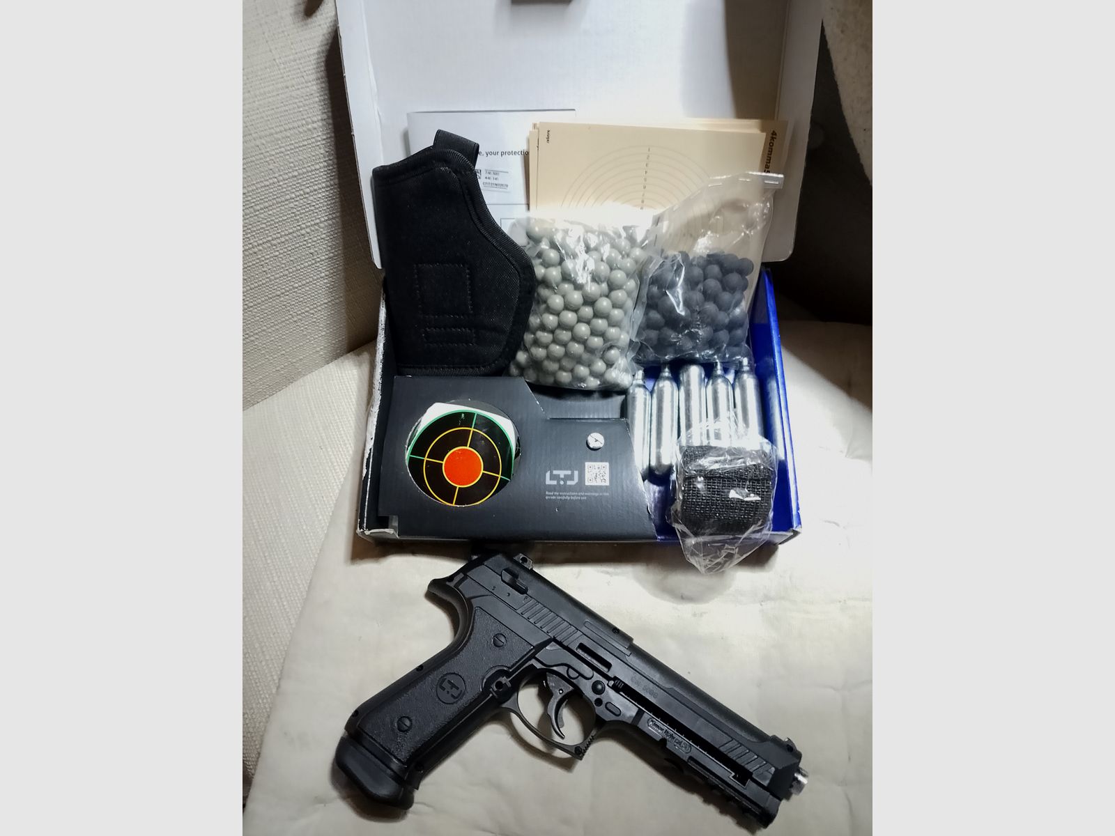 Update molta munizione! Alfa Ltj 1.50 RAM Paintball Marker Cal .50 Set Kit Paintballs Rubberballs capsule CO2 fondina ecc