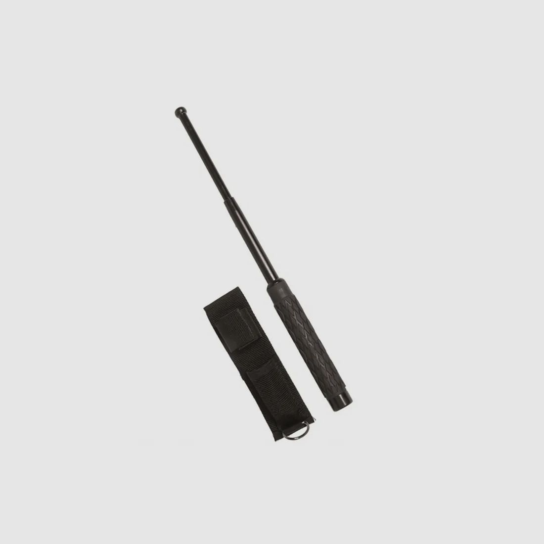 Teleskop Schlagstock, 25,5/66cm, Schwarz + Gürtelholster
