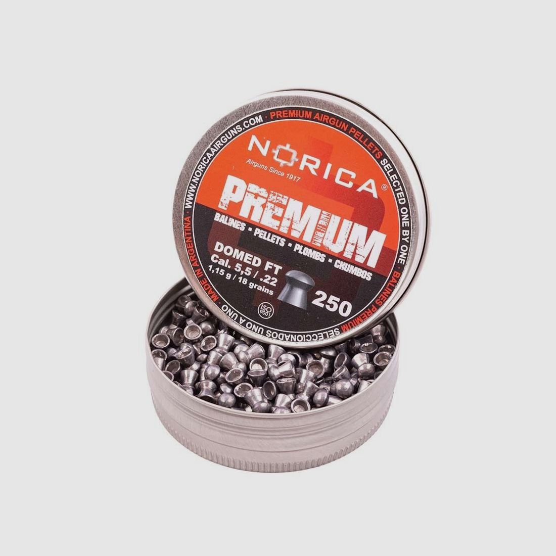 Norica Diabolo Domed Premium Line 5,5 mm / 1,15 g / 250 pz, immagine 1 di 3