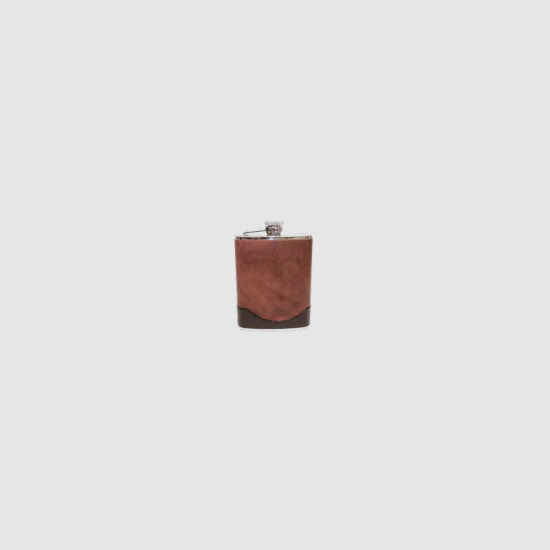 Fritzmann Cognacflasche mit brauner Lederhülle 2-farbig 180ml