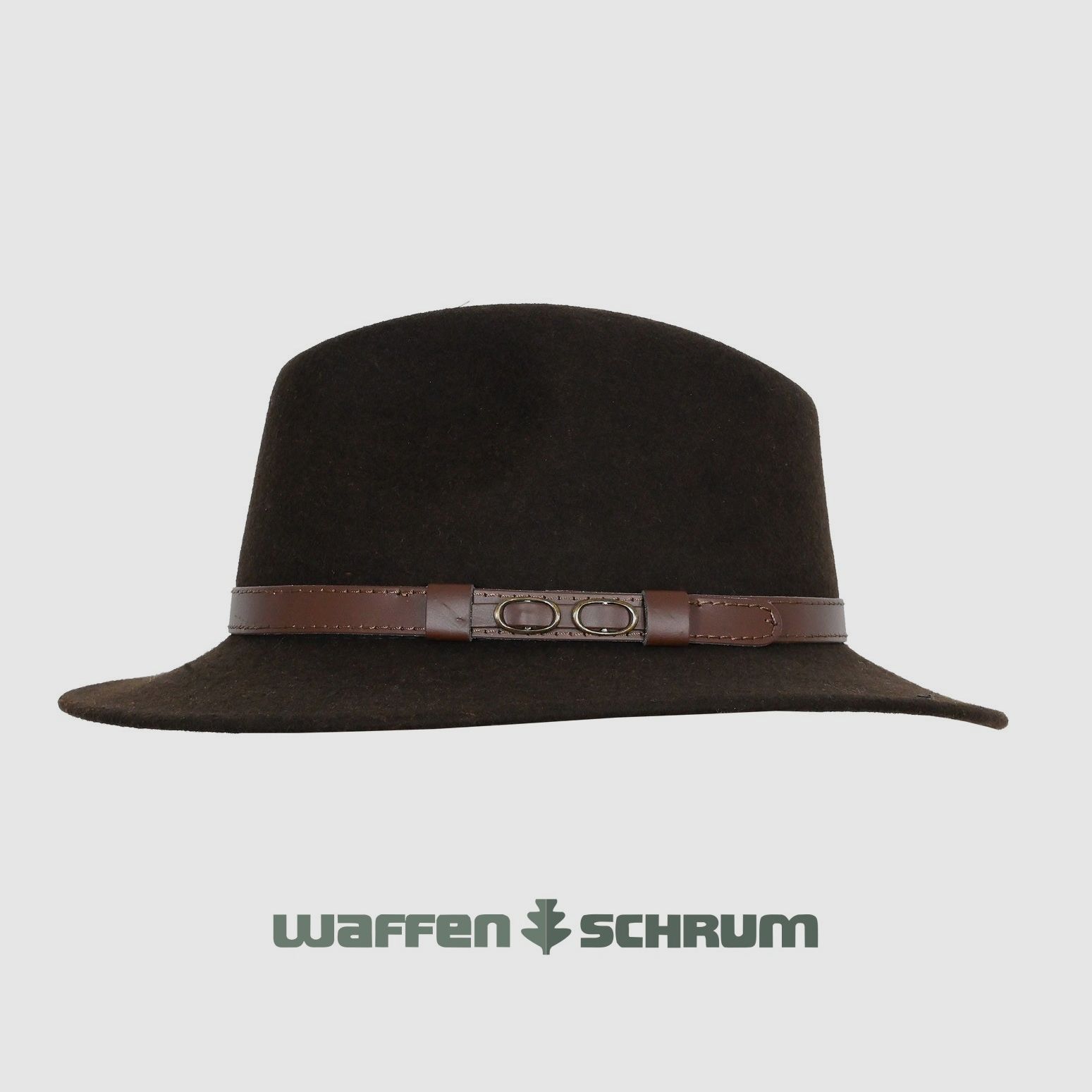 Sombrero de fieltro, sombrero enrollado, lana, marrón