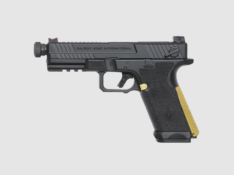 CYMA CM.135S AEP "SAI BLU - SALIENT ARMS INTERNATIONAL", schwarz/gold, S-Line mit JEFFTRON Mosfet MICRO