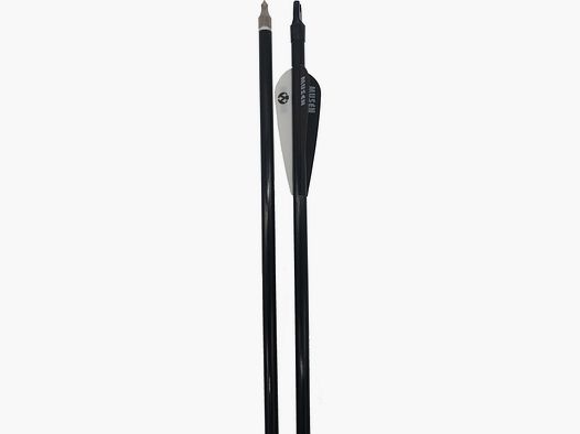 Schwarzer Carbonpfeil mit Jagdspitze für Bogen