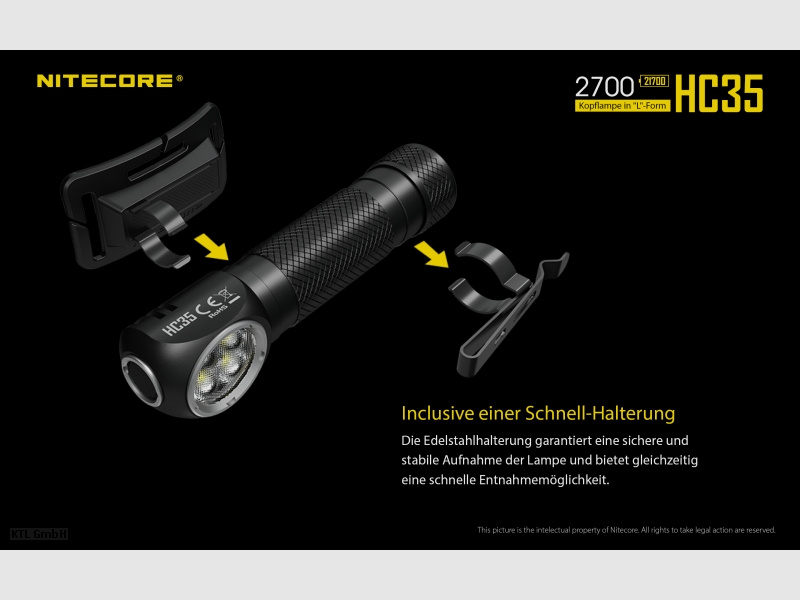 Latarka czołowa Nitecore HC35 w zestawie z NL2140HP