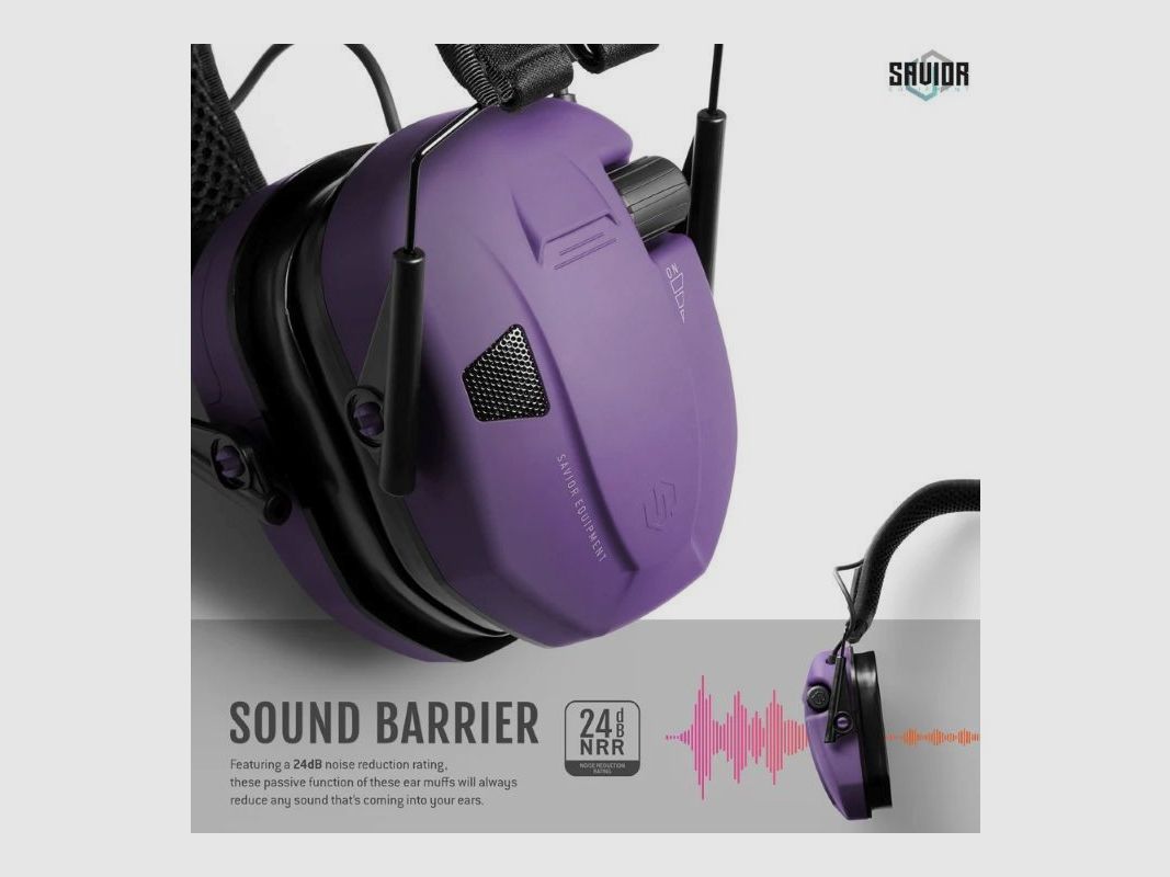 Casque SAVIOR Antibruit Electroniques Violet, image 2 sur 5