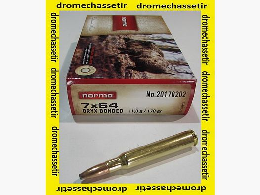 1 boite de 20 cartouche Norma , Oryx, 170 grains calibre 7×64