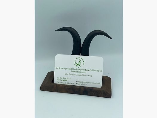Visitenkartenhalter aus Gamskrucken und Holz