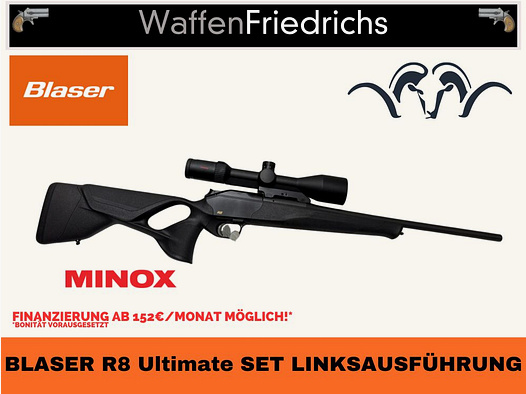 BLASER R8 Ultimate Compleetset MINOX LINKSHANDIGE UITVOERING - Wapens Friedrichs